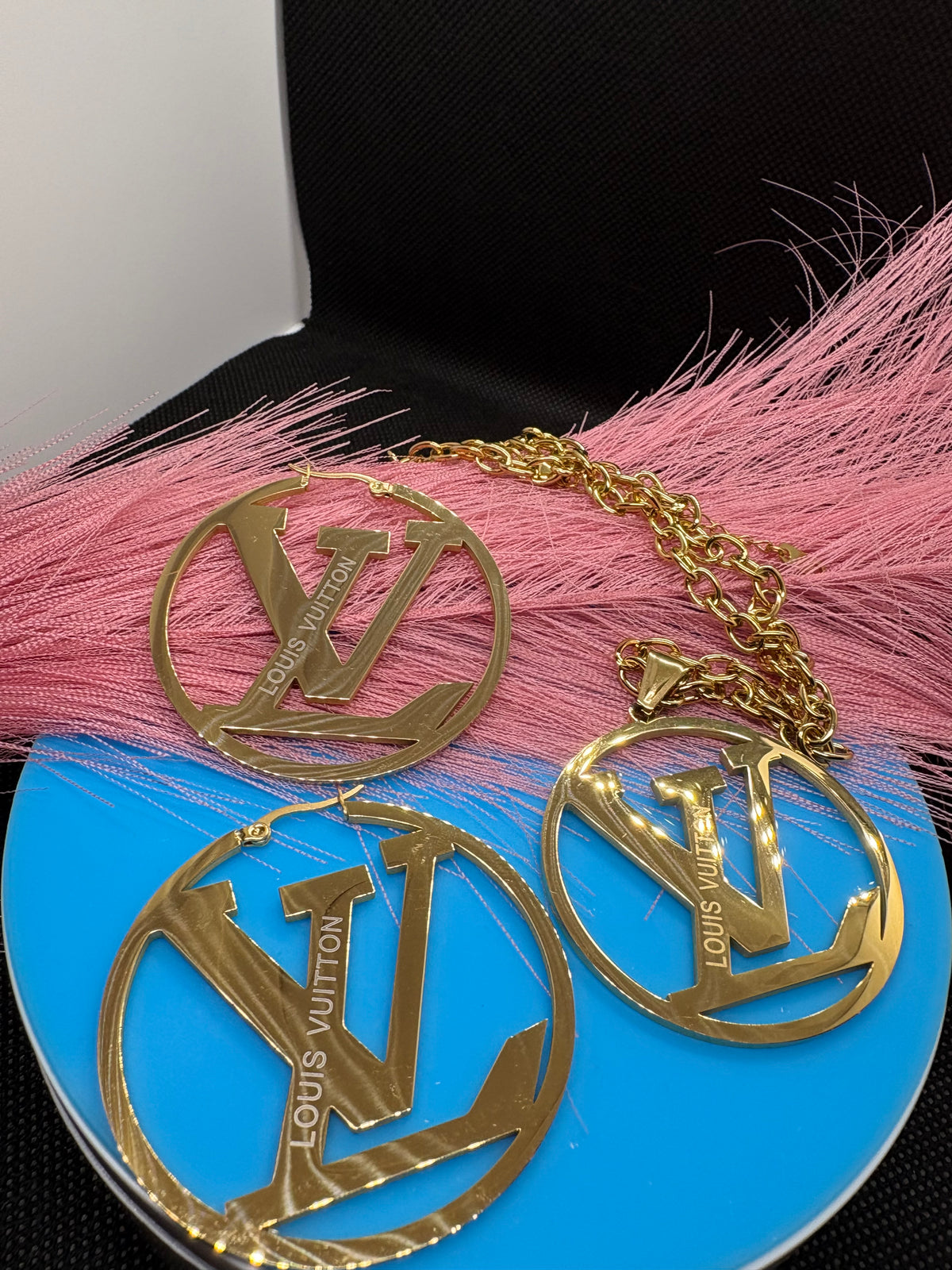 2Pcs Lux jewelry Earrings and Necklace Hiphop /2Styles