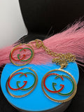 2 Pcs Lux jewelry Earrings and Necklace Hiphop Style