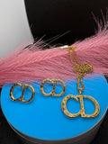 2Pcs Lux jewelry Earrings and Necklace Hiphop style