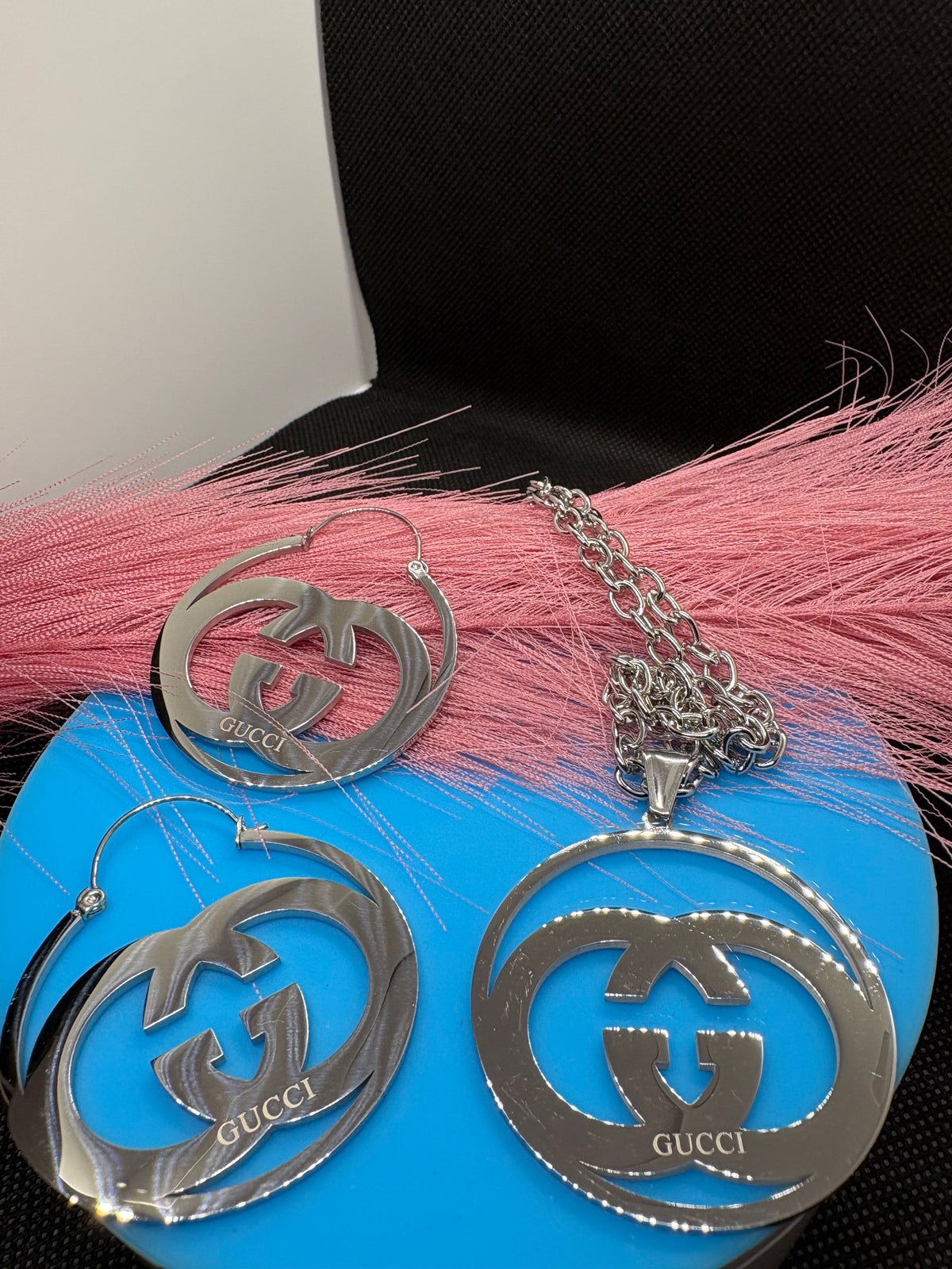 2Pcs Lux jewelry Earrings and Necklace Hiphop/2 styles
