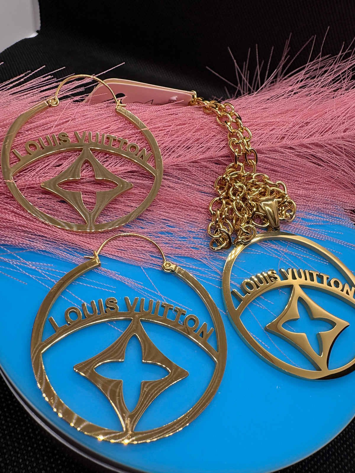 2Pcs Lux jewelry Earrings and Necklace Hiphop /2Styles