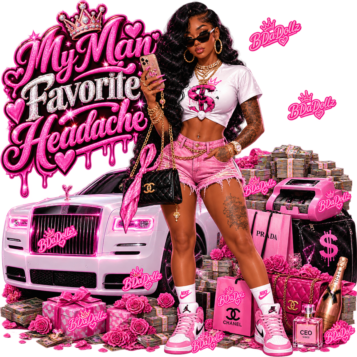 My Man Favorite Headache / High Quality Digital DTF transfer ready to download