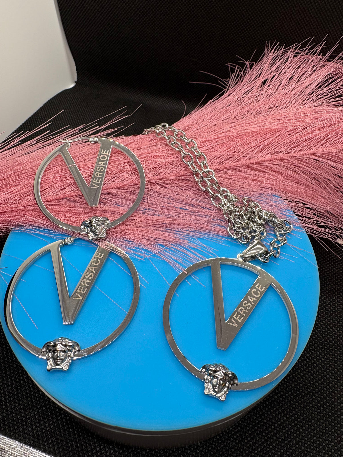 2Pcs Lux jewelry Earrings and Necklace Hiphop /2Styles
