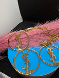 2Pcs Lux jewelry Earrings and Necklace Hiphop /2Pcs