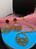 2Pcs Lux jewelry Earrings and Necklace Hiphop style