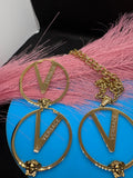 2Pcs Lux jewelry Earrings and Necklace Hiphop /2Styles