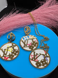 2 Pcs Lux jewelry Earrings and Necklace