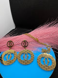 2Pcs Lux jewelry Earrings and Necklace Hiphop style