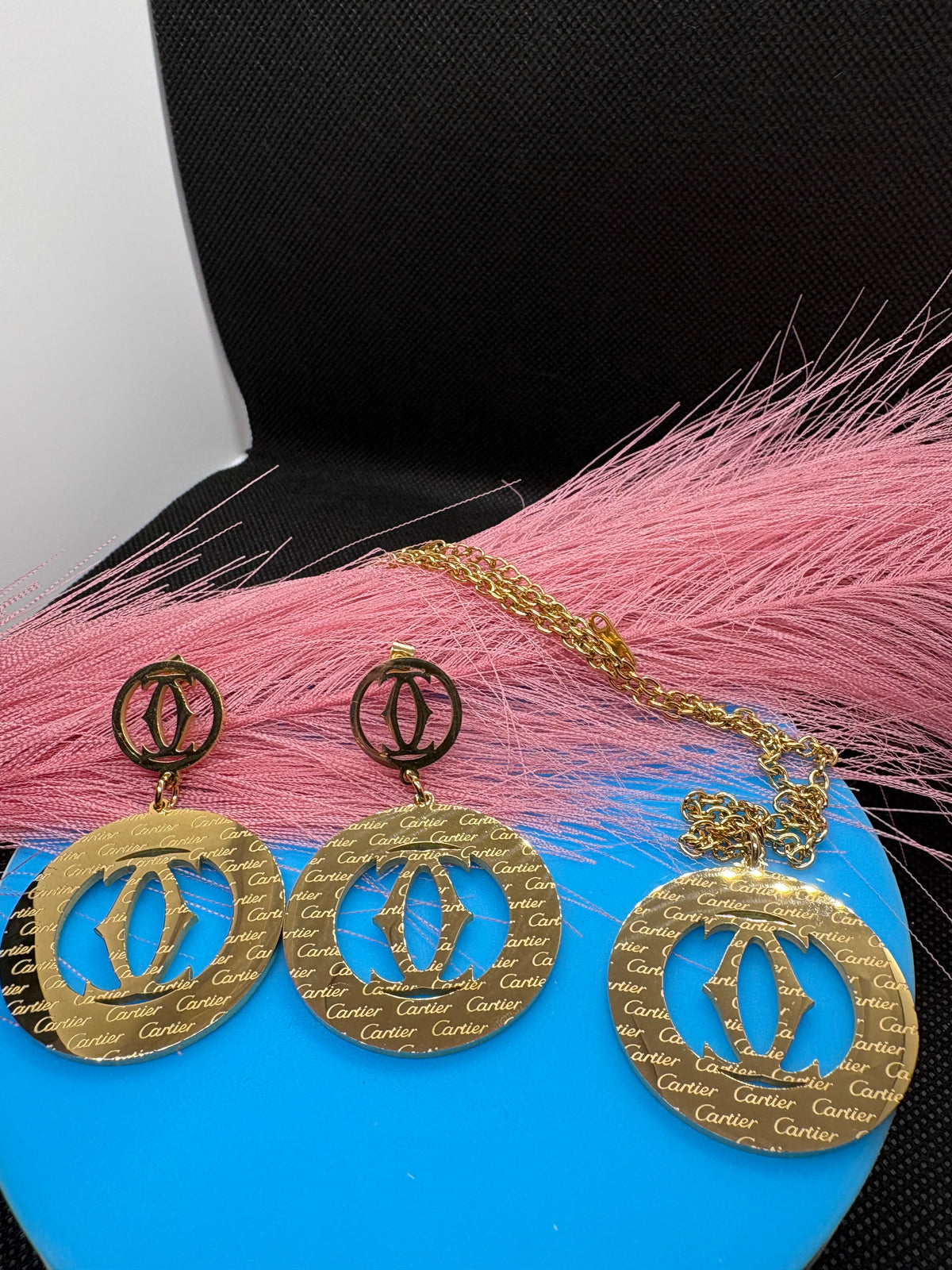 2Pcs Lux jewelry Earrings and Necklace Hiphop style