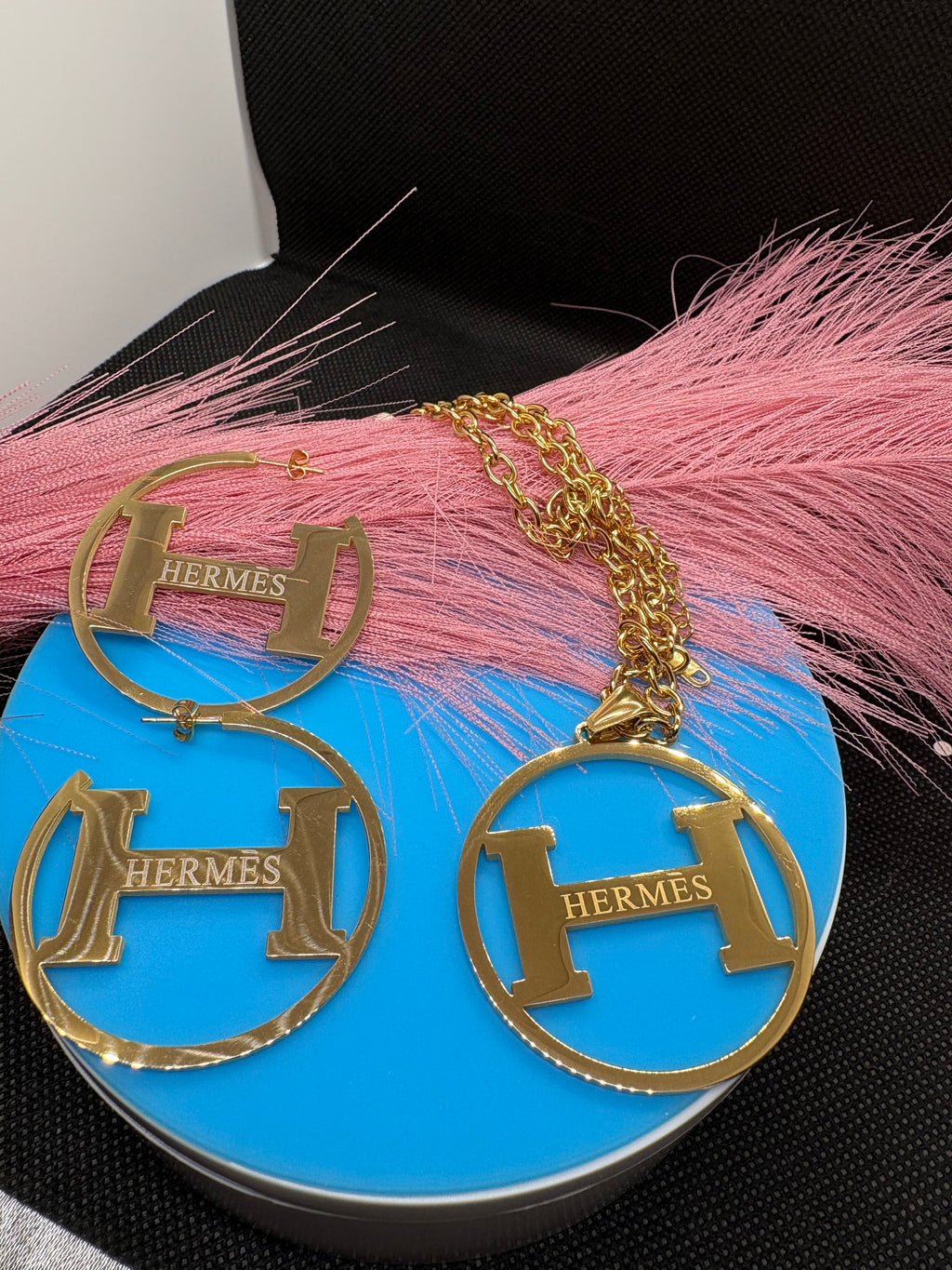 2Pcs Lux jewelry Earrings and Necklace Hiphop/2Styles