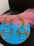 2Pcs Lux jewelry Earrings and Necklace Hiphop/2Styles