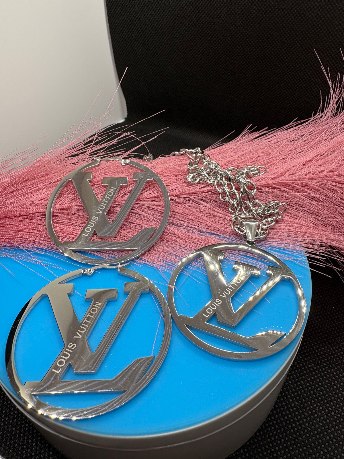 2Pcs Lux jewelry Earrings and Necklace Hiphop /2Styles
