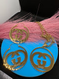 2Pcs Lux jewelry Earrings and Necklace Hiphop/2 styles