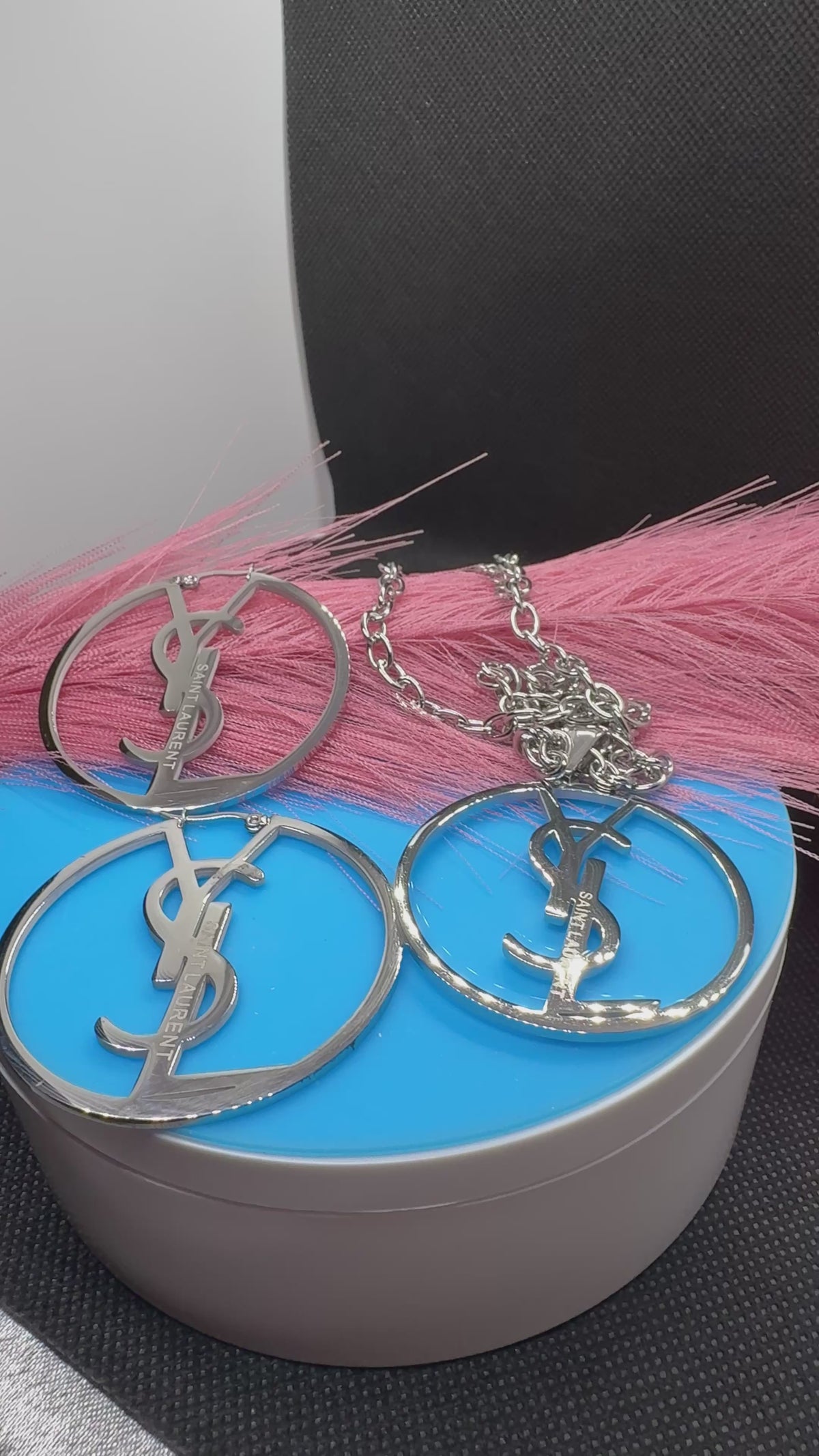 2Pcs Lux jewelry Earrings and Necklace Hiphop /2Pcs