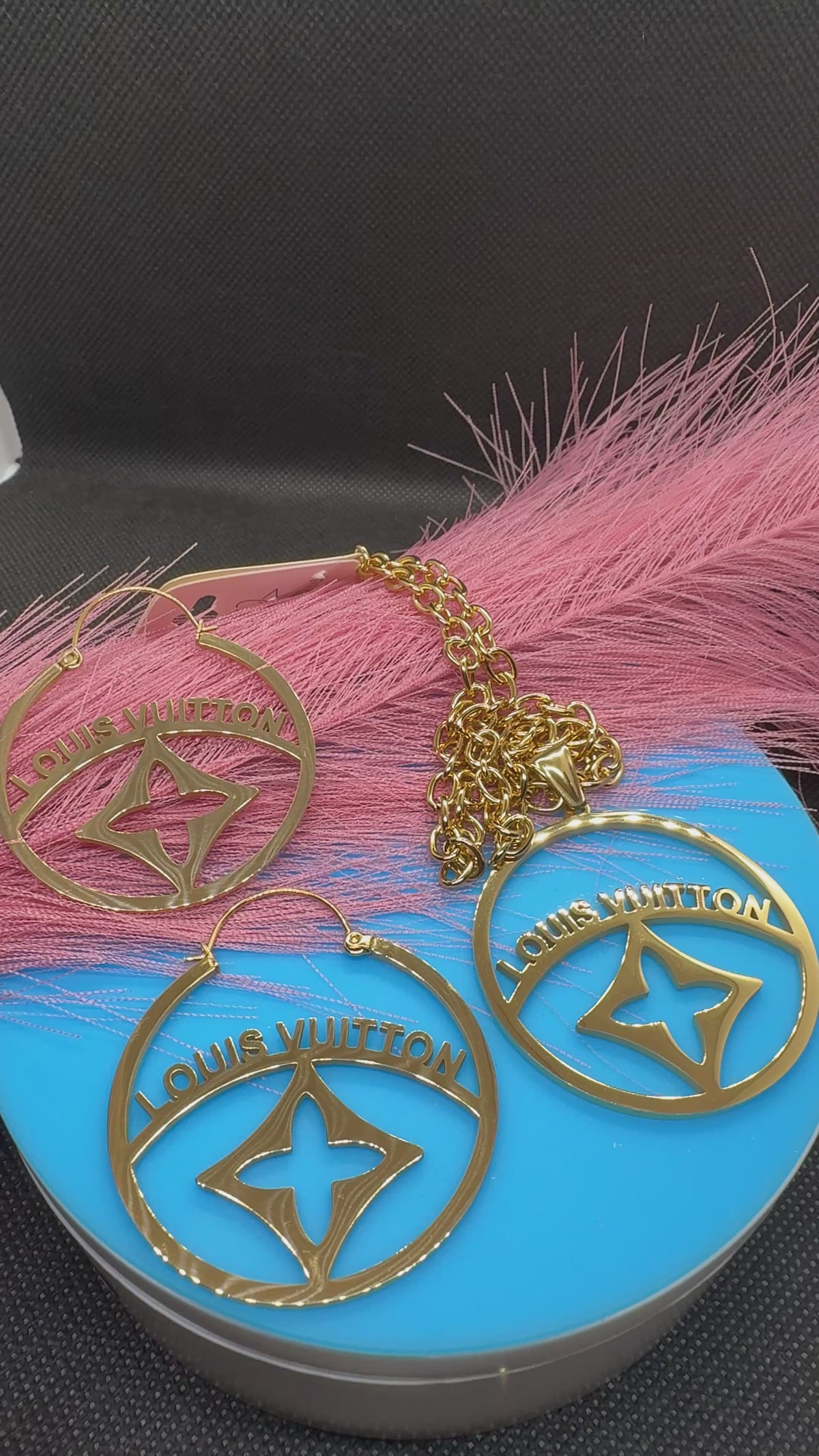 2Pcs Lux jewelry Earrings and Necklace Hiphop /2Styles