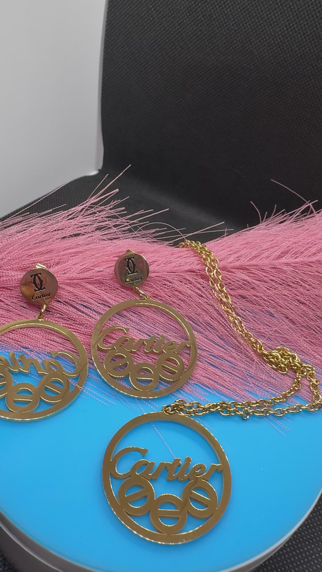 2Pcs Lux jewelry Earrings and Necklace Hiphop style
