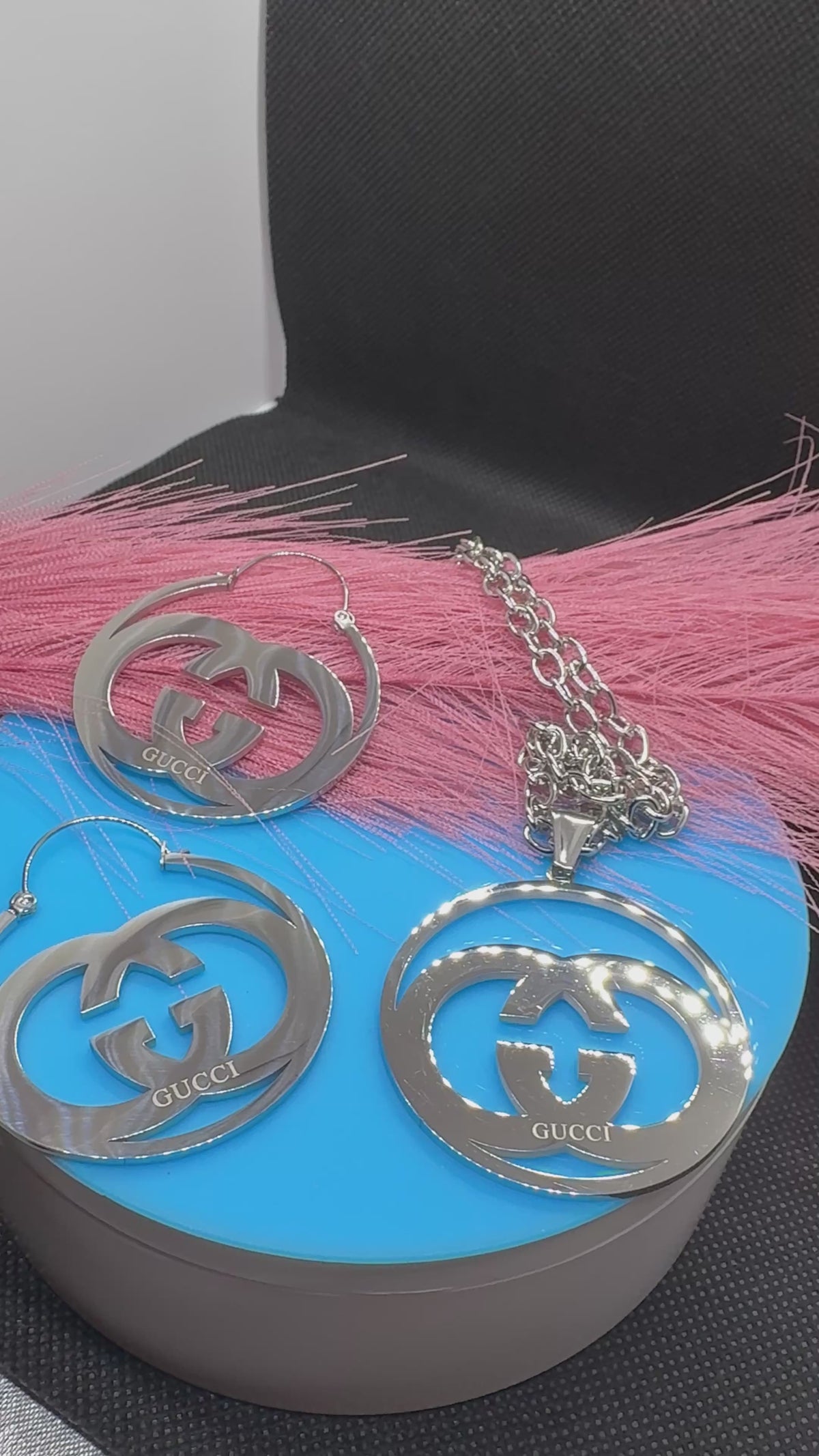 2Pcs Lux jewelry Earrings and Necklace Hiphop/2 styles