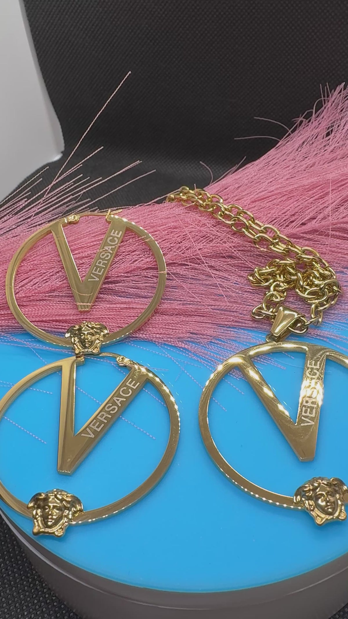 2Pcs Lux jewelry Earrings and Necklace Hiphop /2Styles