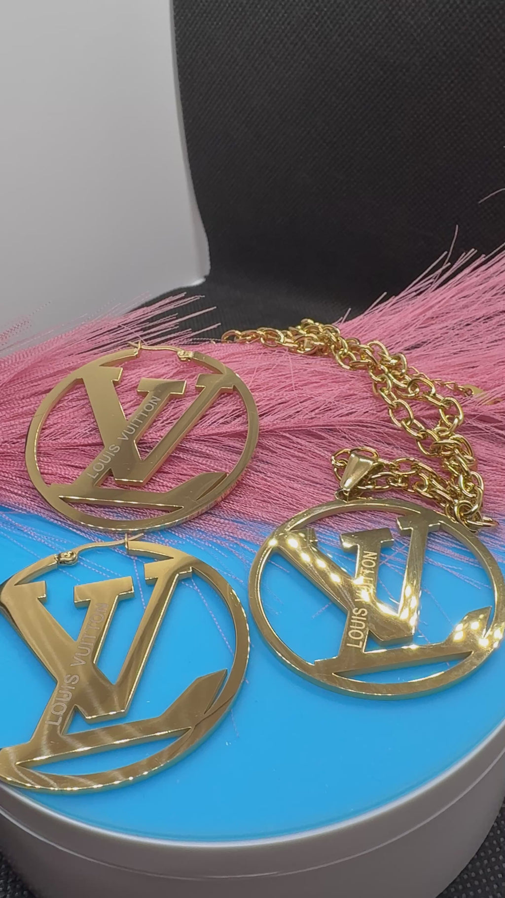 2Pcs Lux jewelry Earrings and Necklace Hiphop /2Styles