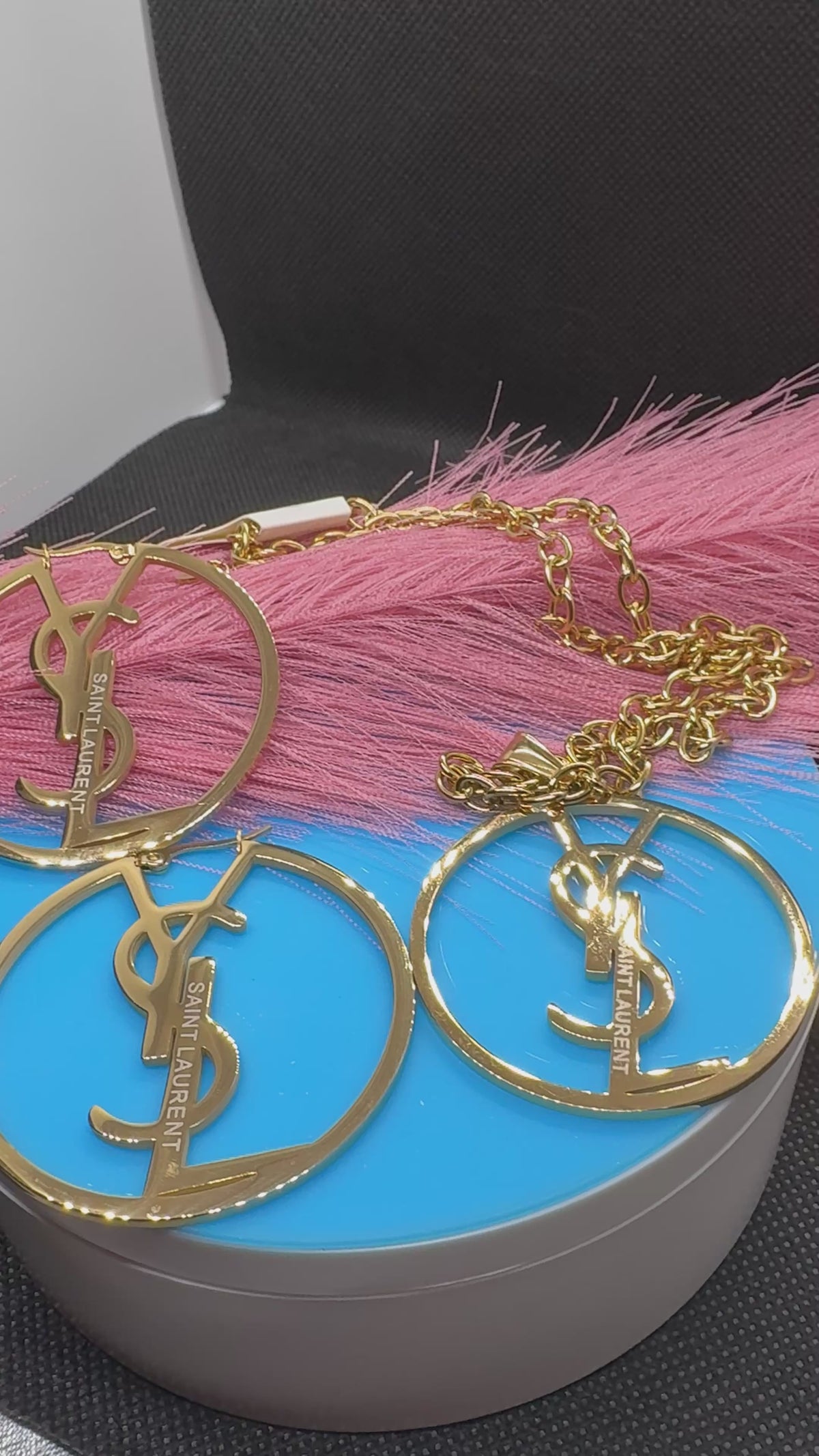 2Pcs Lux jewelry Earrings and Necklace Hiphop /2Pcs