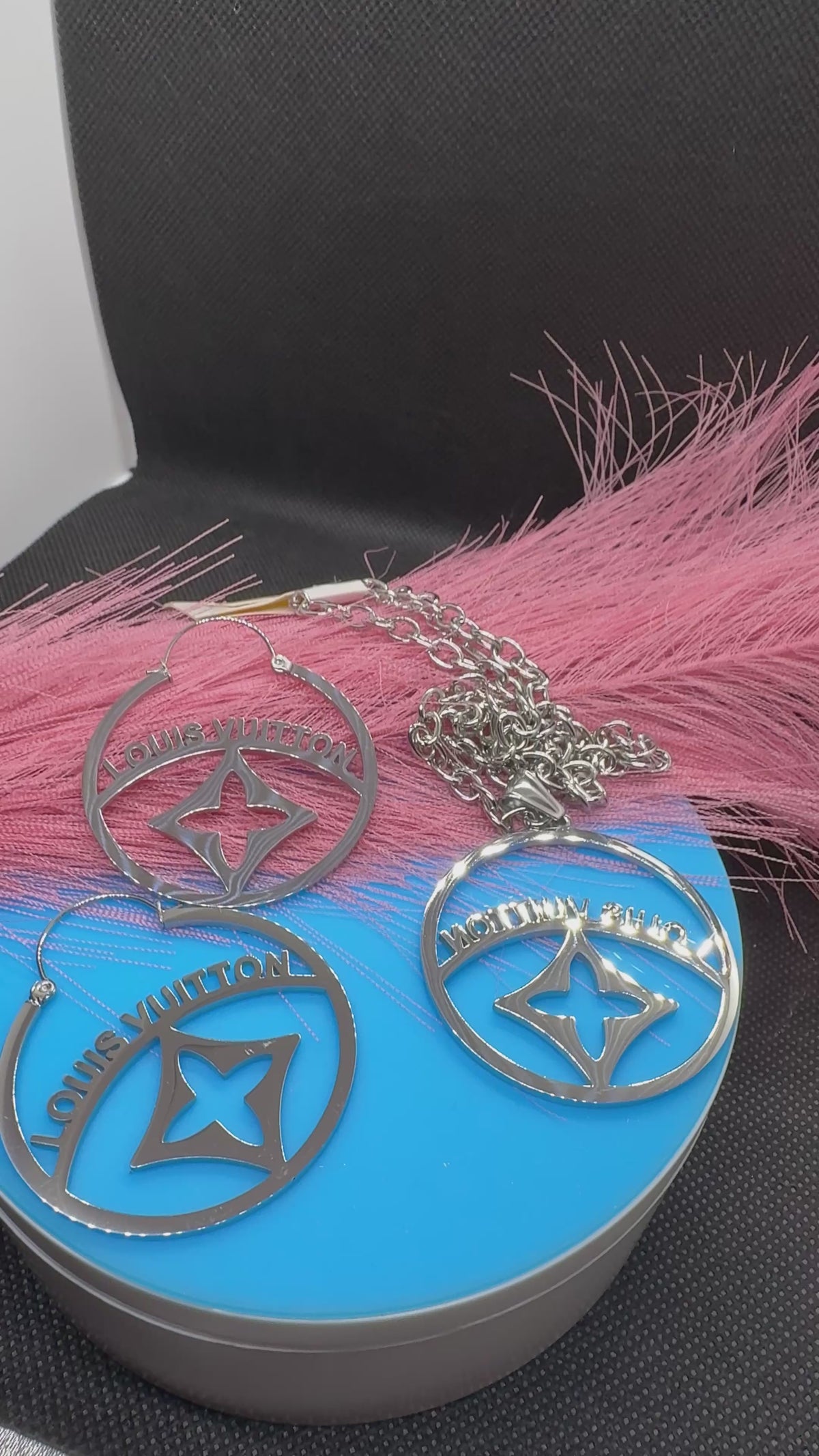 2Pcs Lux jewelry Earrings and Necklace Hiphop /2Styles