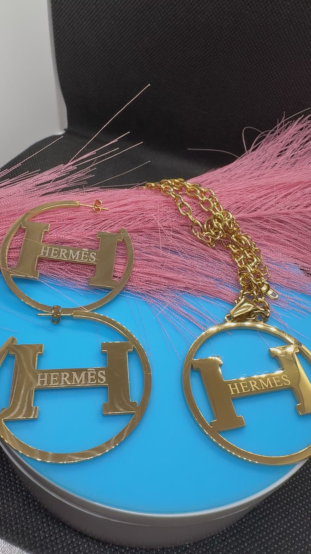 2Pcs Lux jewelry Earrings and Necklace Hiphop/2Styles